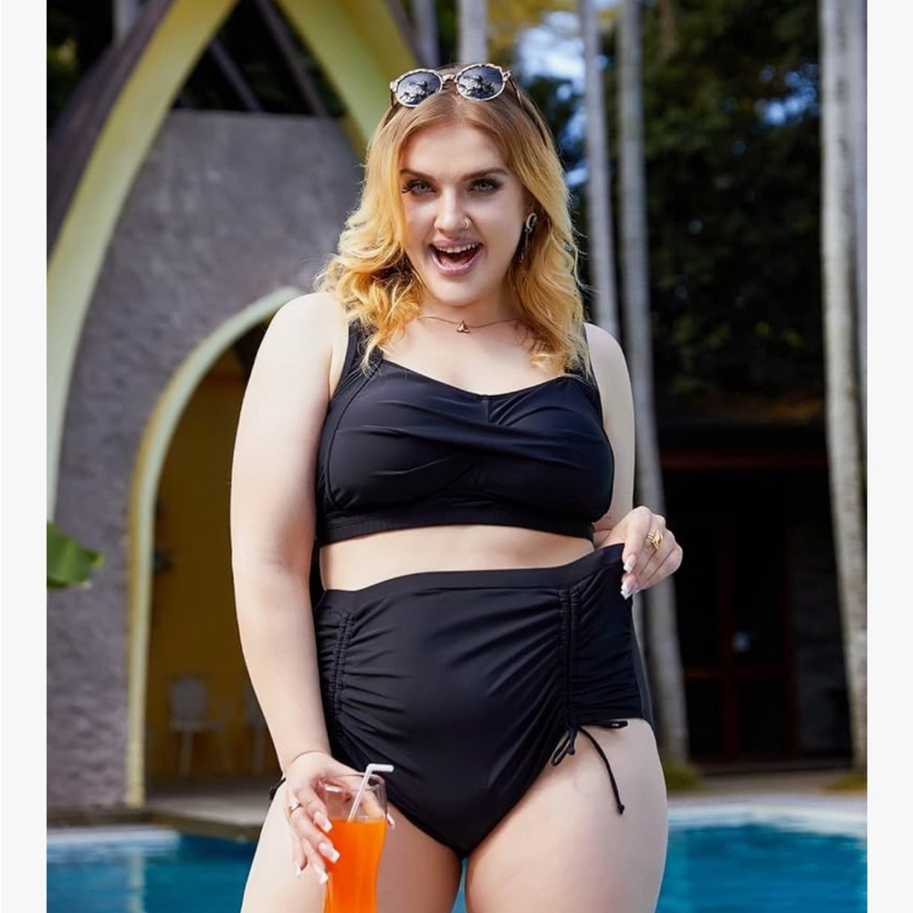 TOP ONLY Hanna Nikole Bathing Suit Top Plus Size Full Coverage Swimwear
